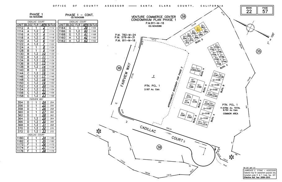 354-372 Fairview Way, Milpitas, CA à louer - Plan cadastral - Image 2 de 16