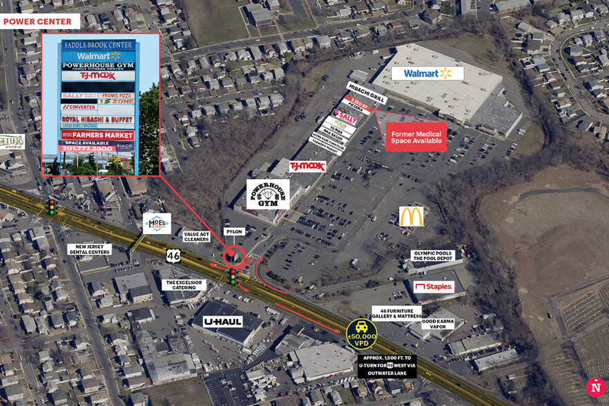 189 W Route 46, Saddle Brook, NJ for lease - Aerial - Image 2 of 8