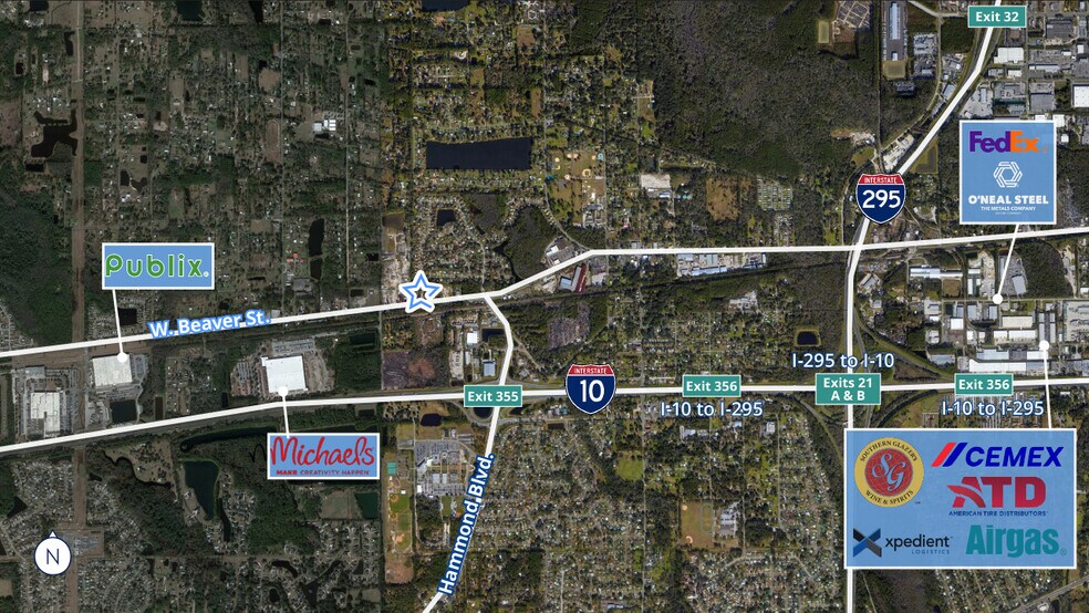 8647 W Beaver St, Jacksonville, FL à louer - Aérien - Image 2 de 2