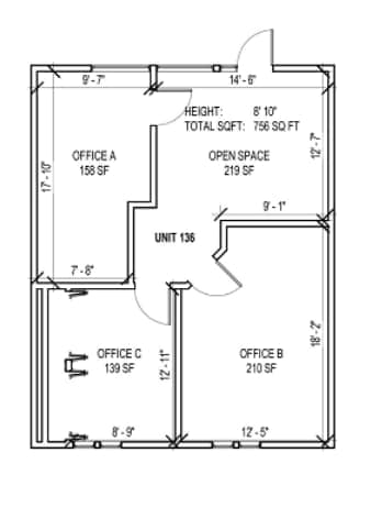 1190 S Bascom Ave, San Jose, CA for lease Floor Plan- Image 1 of 1