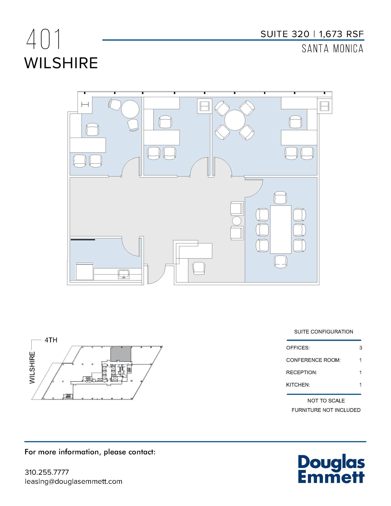 401 Wilshire Blvd, Santa Monica, CA à louer Plan d  tage- Image 1 de 1