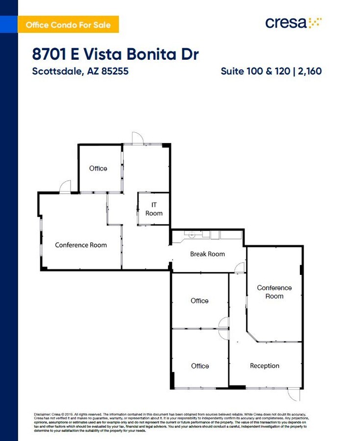 8701 E Vista Bonita Dr, Scottsdale, AZ 85255 - Unit 100 & 120 - - Floor Plan - Image 1 of 1
