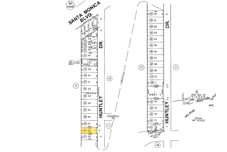 733 Huntley Dr, West Hollywood, CA for sale - Plat Map - Image 3 of 4