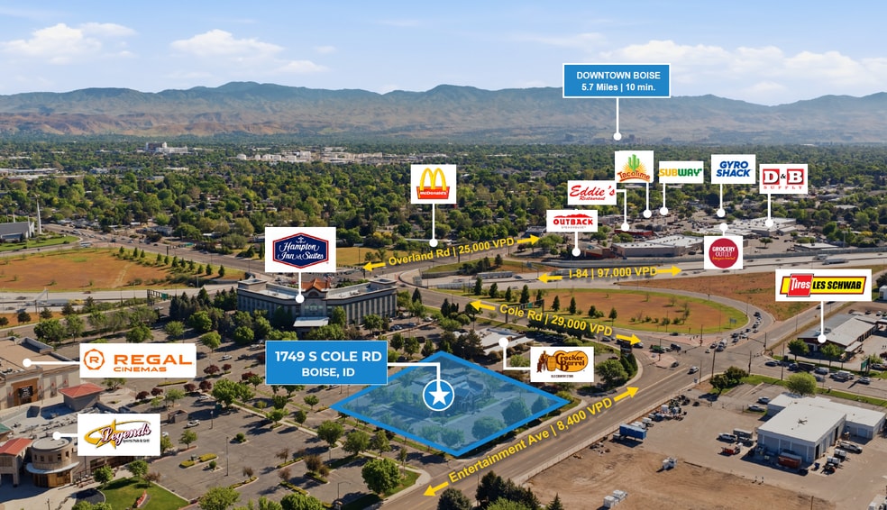1749 S Cole Rd, Boise, ID for lease - Aerial - Image 2 of 5