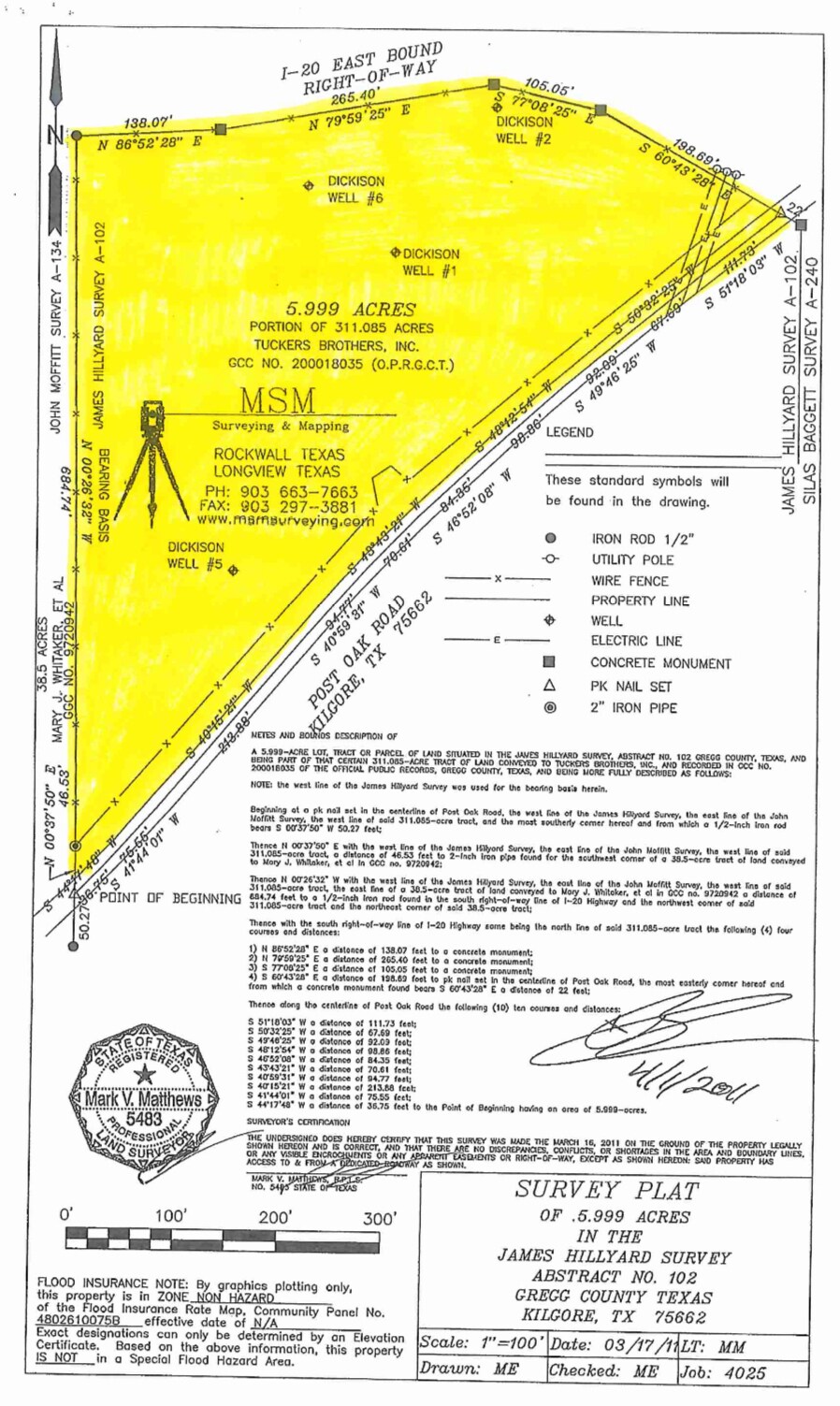 6 Acres on Interstate 20, Kilgore, TX à vendre Plan de site- Image 1 de 3