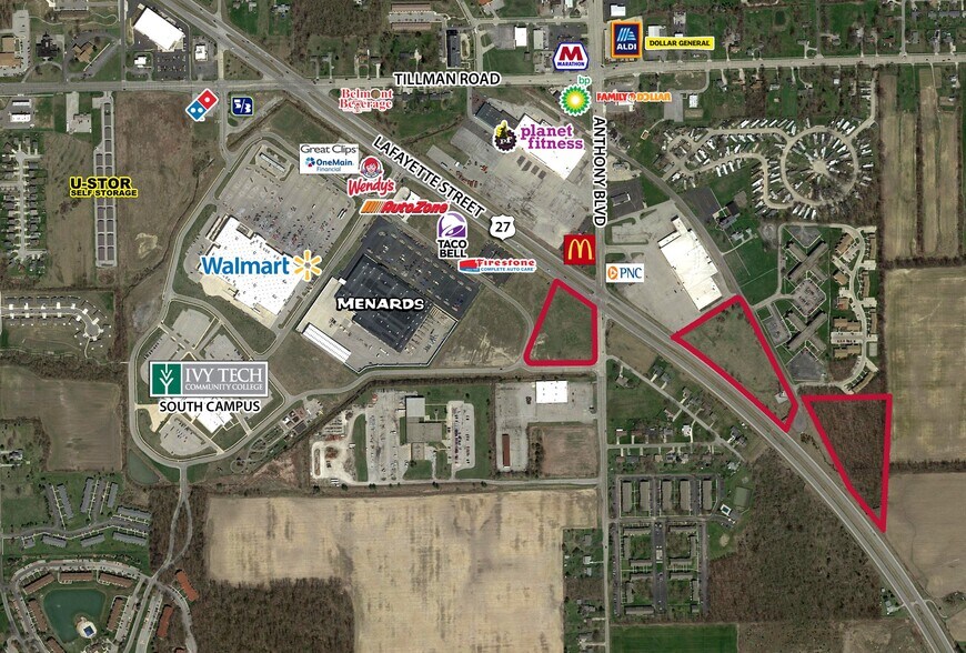 Lafayette St And Anthony Rd, Fort Wayne, IN à vendre - Aérien - Image 1 de 2