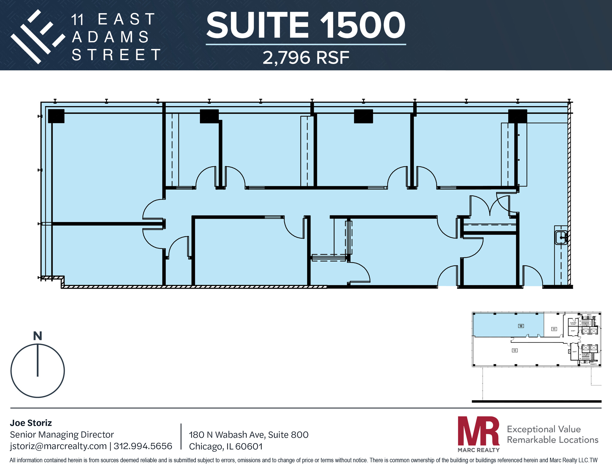 11 E Adams St, Chicago, IL à louer Plan d’étage- Image 1 de 1