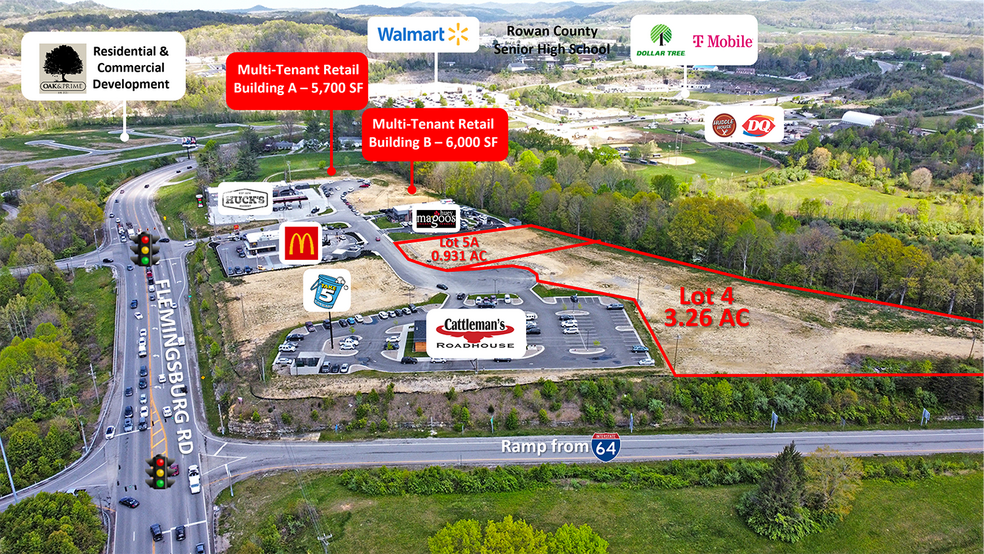 1710-1720 Flemingsburg Rd, Morehead, KY for lease - Aerial - Image 3 of 11