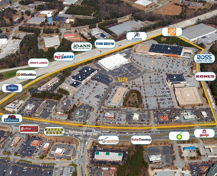 1072-1180 Bullsboro Dr, Newnan, GA à louer - Aérien - Image 2 de 9