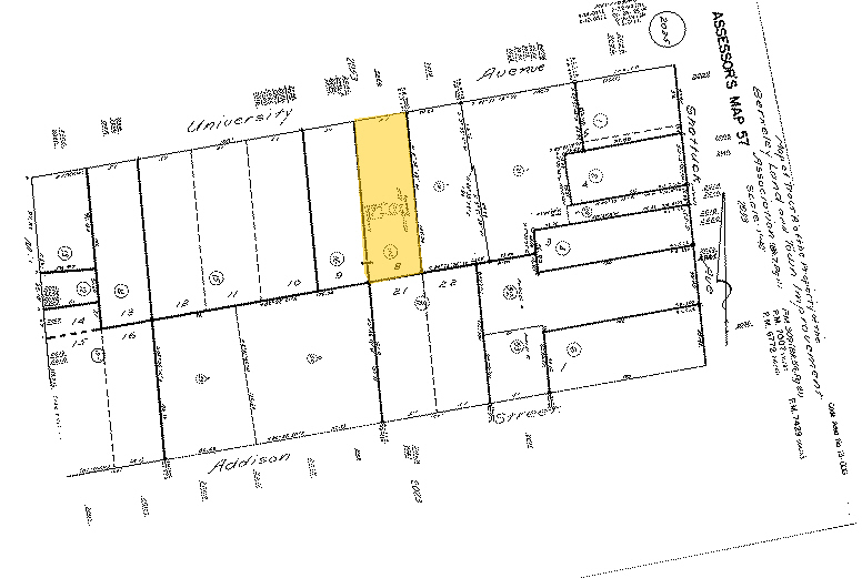 2050-2054 University Ave, Berkeley, CA for lease - Plat Map - Image 2 of 2