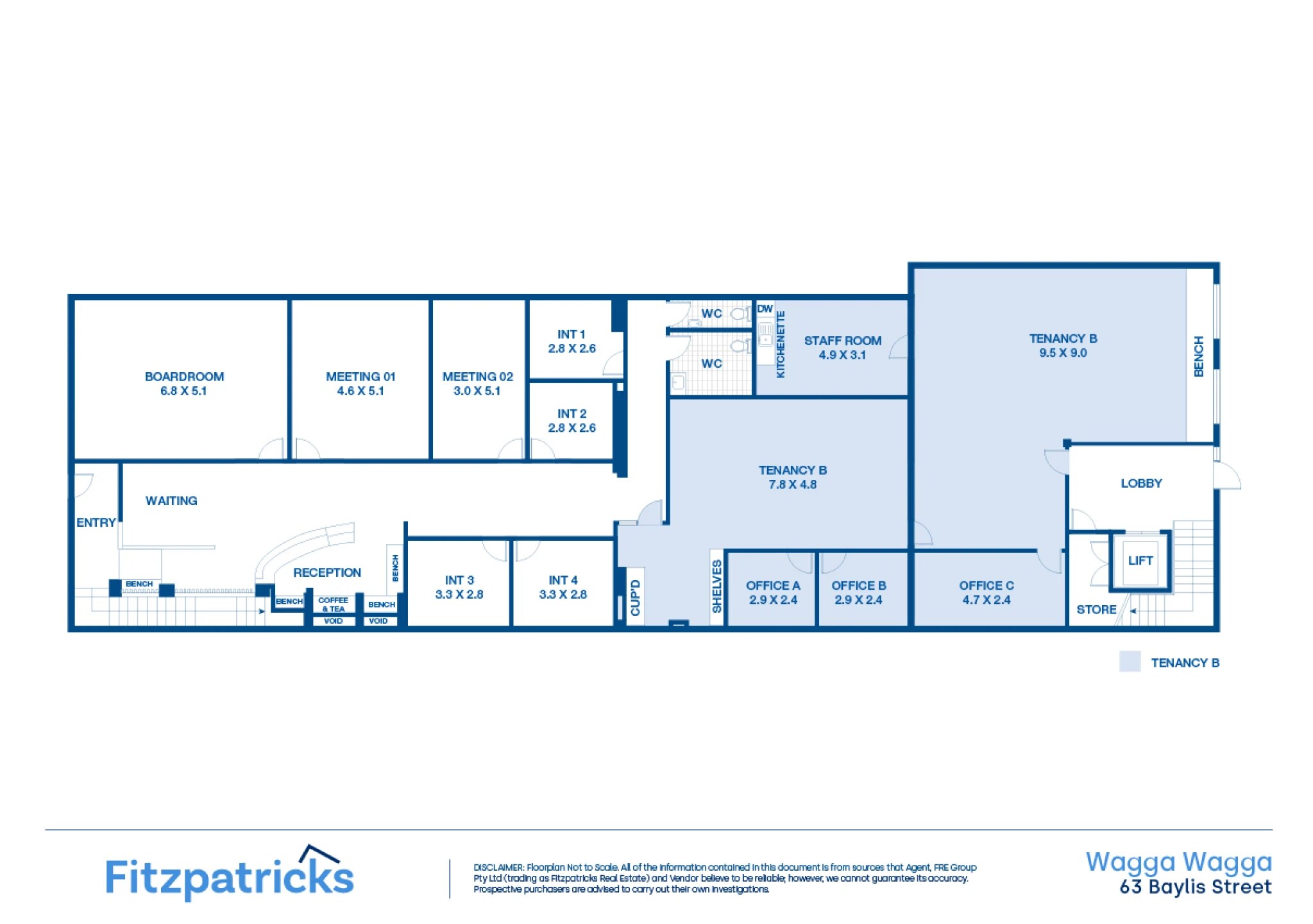 63 Baylis St, Wagga Wagga à louer Plan d’étage- Image 1 de 2