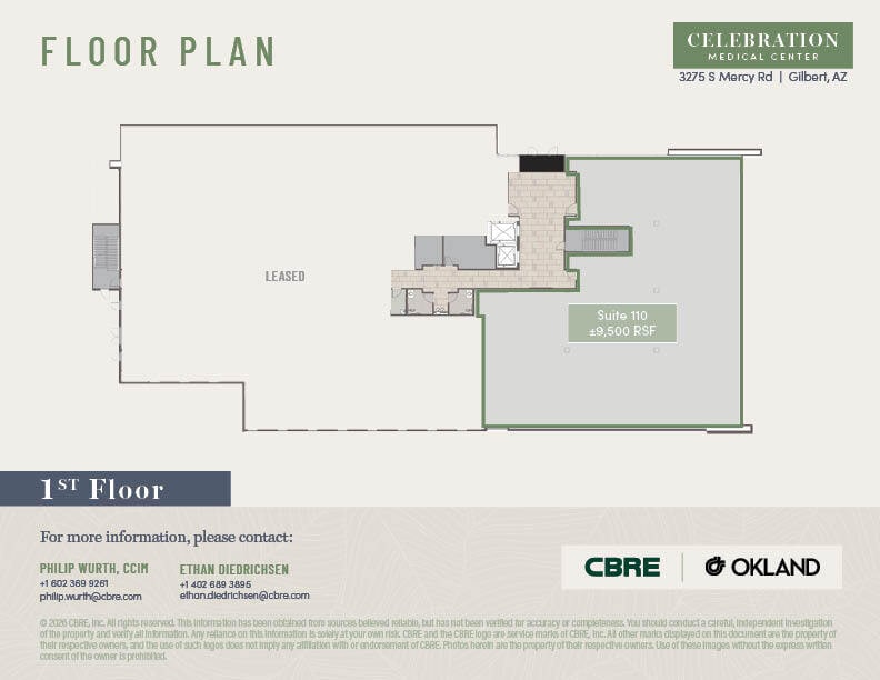 3275 South Mercy Road, Gilbert, AZ for lease Floor Plan- Image 1 of 1