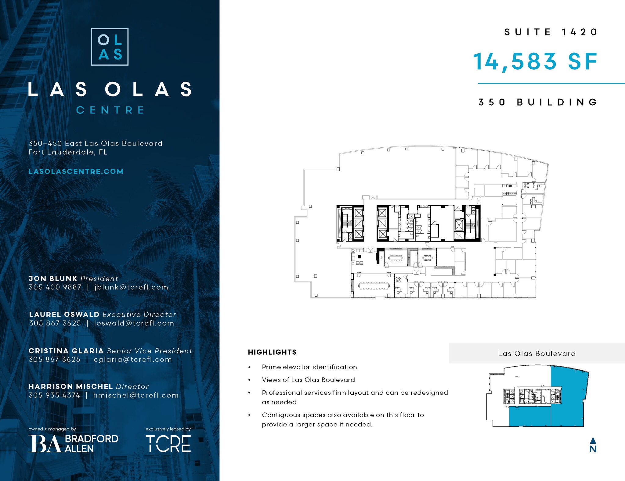350 E Las Olas Blvd, Fort Lauderdale, FL à louer Plan d’étage- Image 1 de 1
