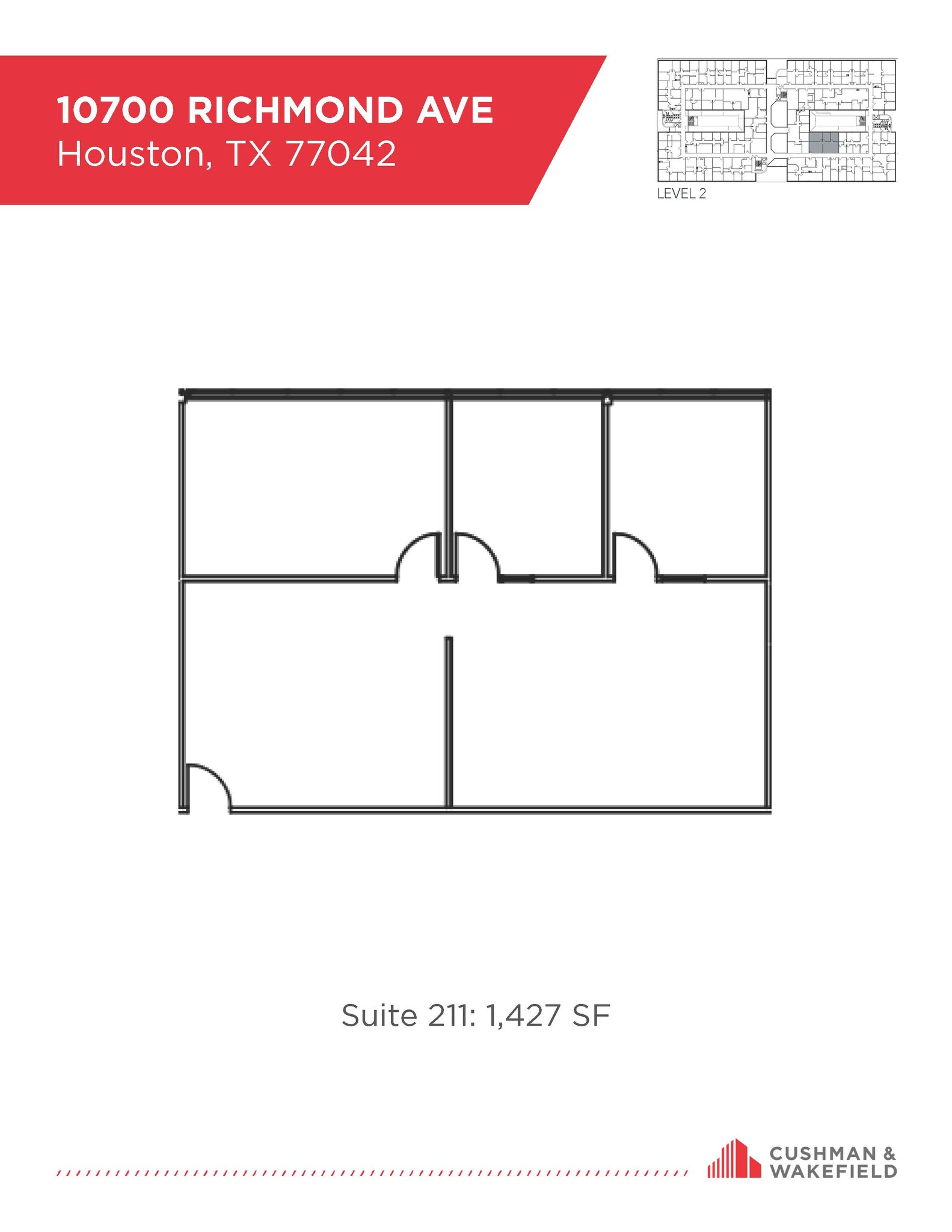 10700 Richmond Ave, Houston, TX à louer Plan d’étage- Image 1 de 1