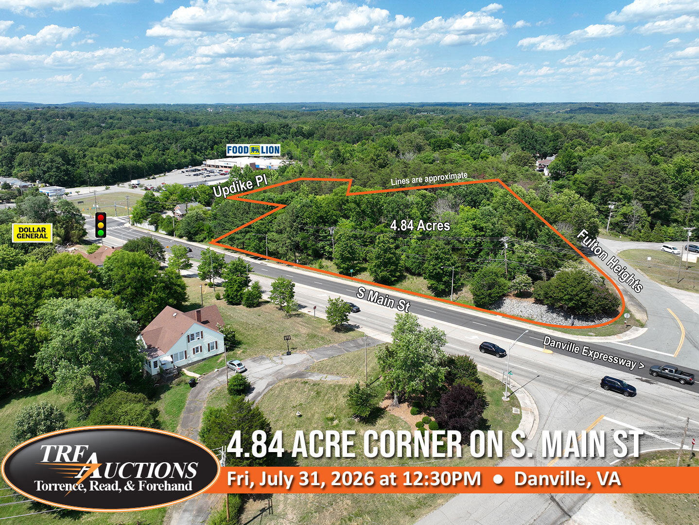 S Main st, Danville, VA for sale Aerial- Image 1 of 16