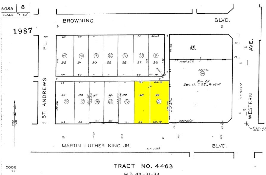 1731 W Martin Luther King Jr Blvd, Los Angeles, CA à vendre - Plan cadastral - Image 2 de 2