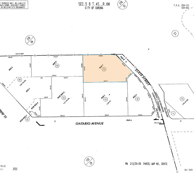 1561 E Ontario Ave, Corona, CA for sale - Plat Map - Image 3 of 6
