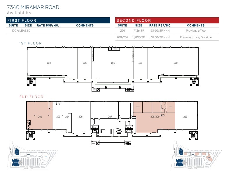 7310-7480 Miramar Rd, San Diego, CA à louer Plan d  tage- Image 1 de 1