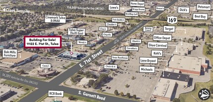 11122 E 71st St, Tulsa, OK - Aerial  map view