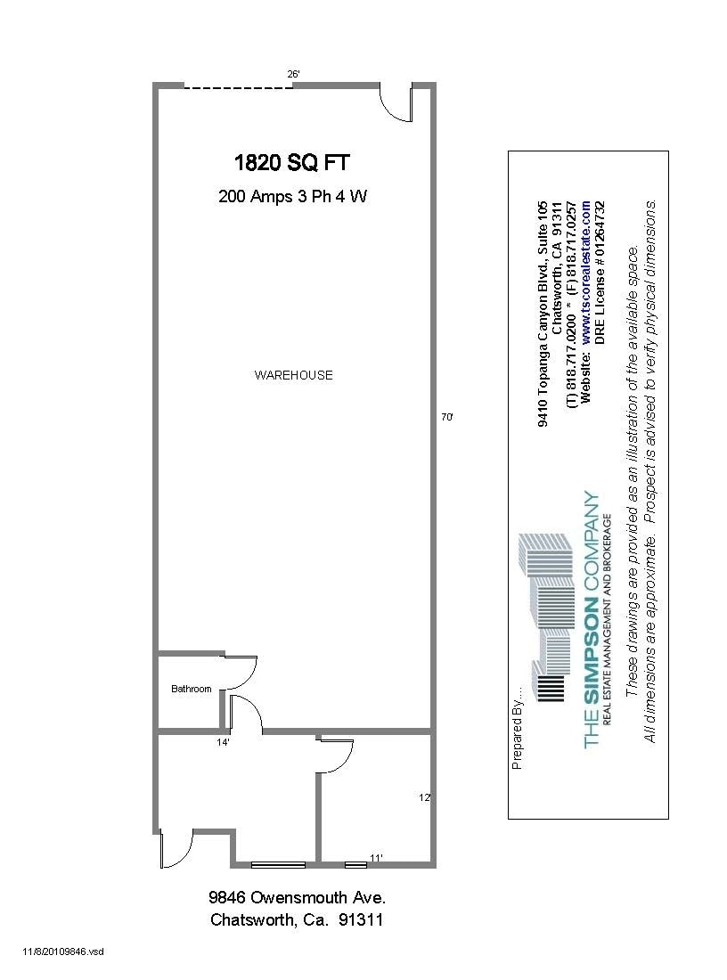9840-9848 Owensmouth Ave, Chatsworth, CA for lease Floor Plan- Image 1 of 1