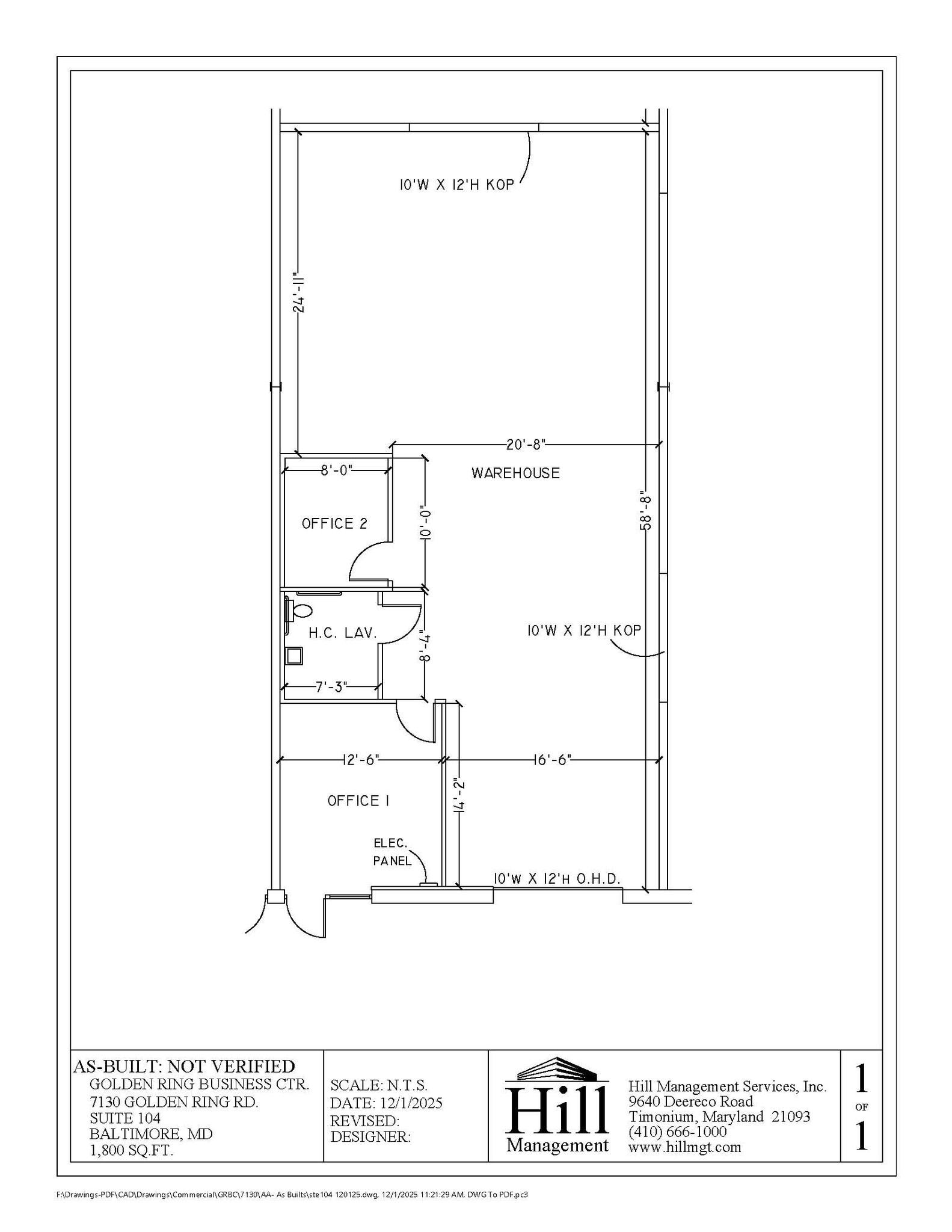 7110 Golden Ring Rd, Essex, MD à louer Plan d’étage- Image 1 de 1