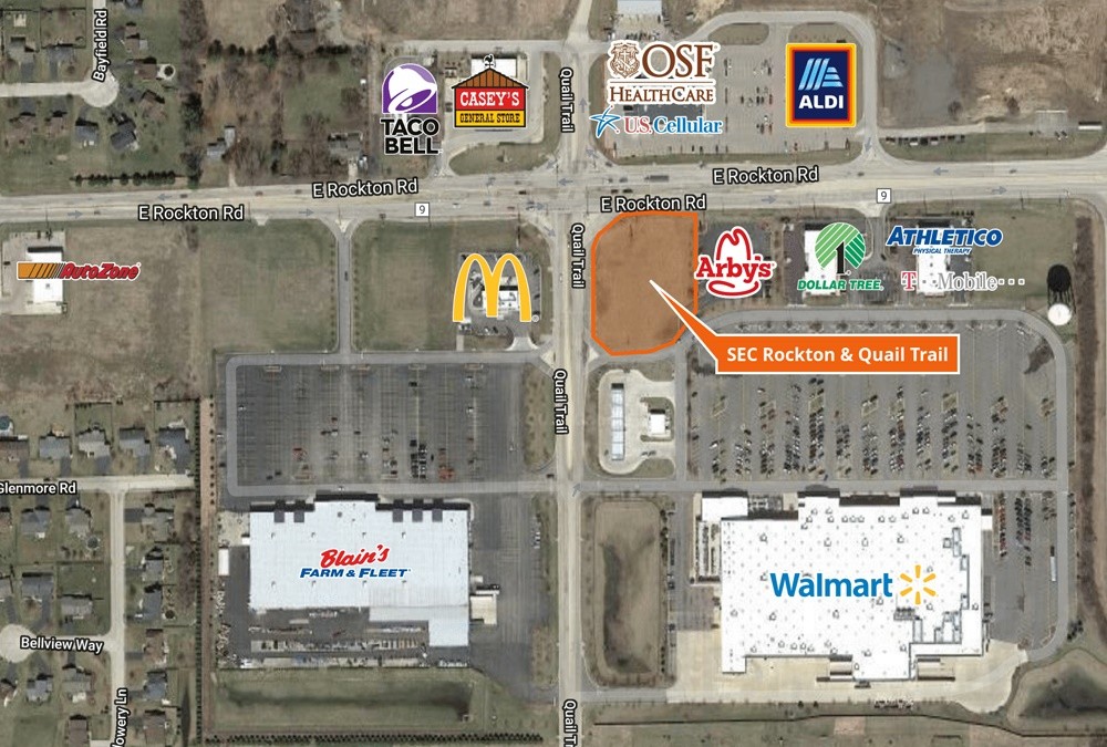 E Rockton Rd & Quail Trail, Roscoe, IL for lease Aerial- Image 1 of 10