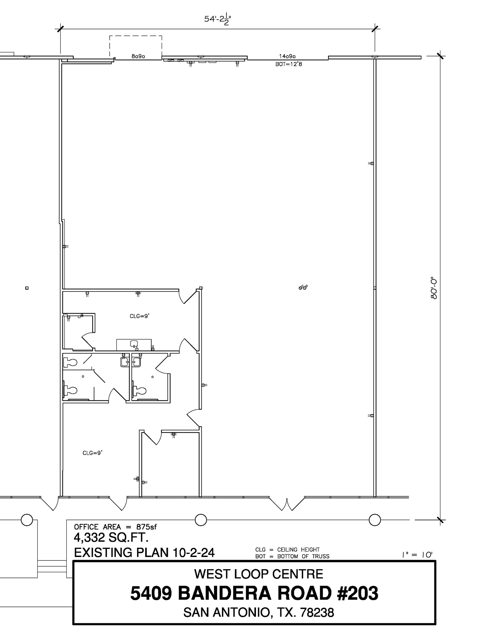 5407-5419 Bandera Rd, San Antonio, TX à louer Plan d  tage- Image 1 de 1