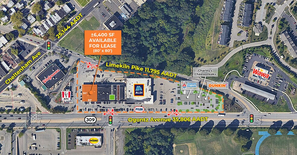 8100-8499 Limekiln Pike, Wyncote, PA à louer - Photo du bâtiment - Image 2 de 6