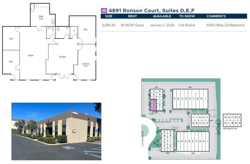 4883 Ronson Ct, San Diego, CA for lease Floor Plan- Image 1 of 2
