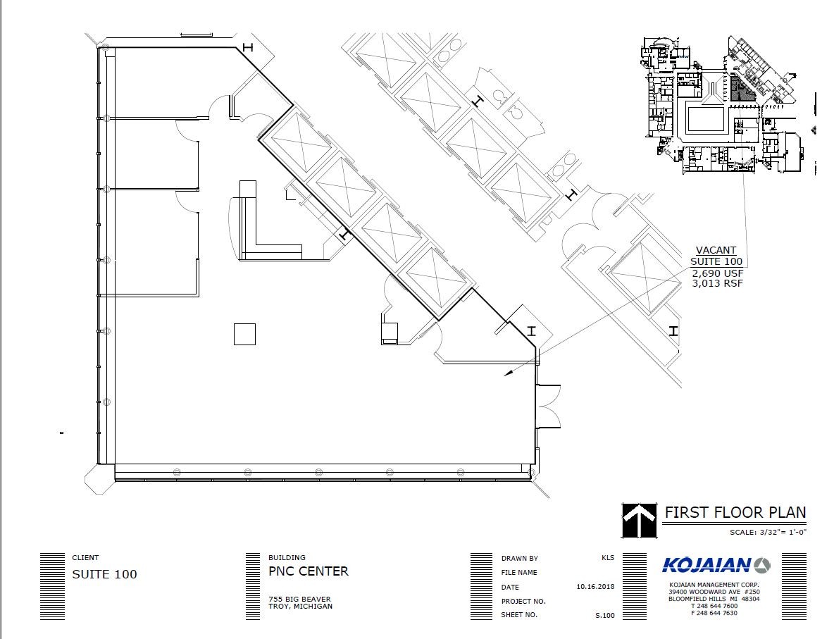 755 W Big Beaver Rd, Troy, MI à louer Plan d  tage- Image 1 de 1