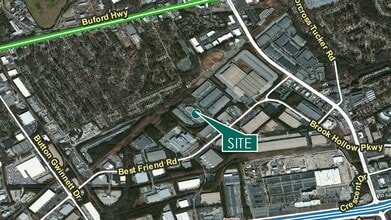 200 Best Friend Ct, Norcross, GA - AERIAL  map view