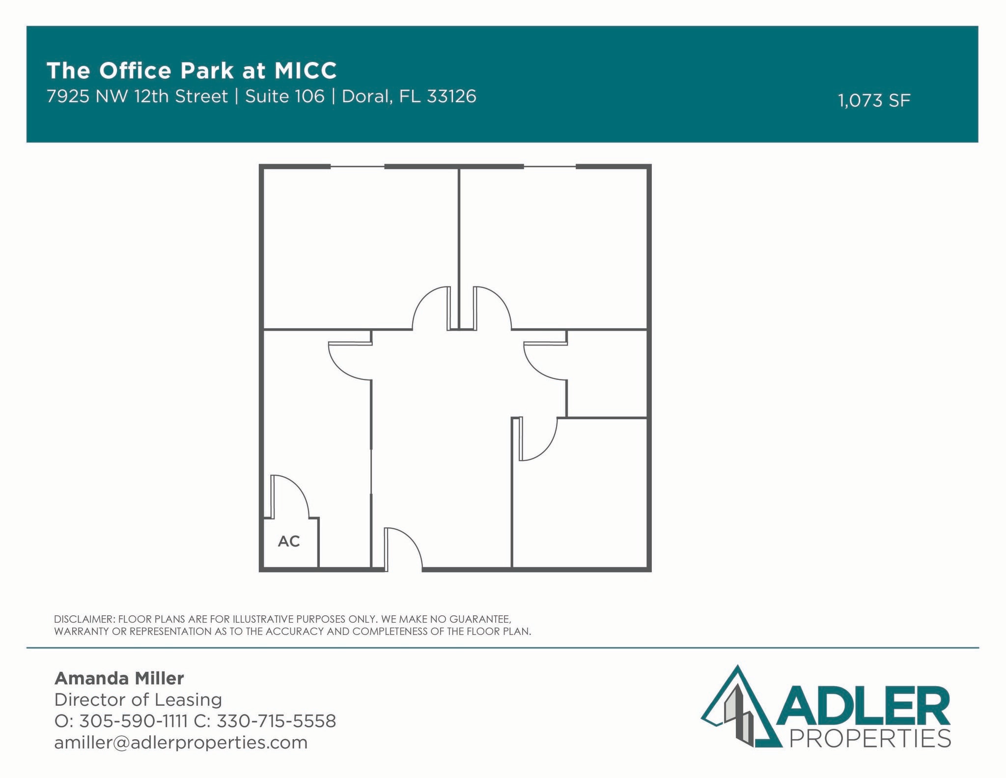 1200 NW 78th Ave, Doral, FL à louer Plan d’étage- Image 1 de 1