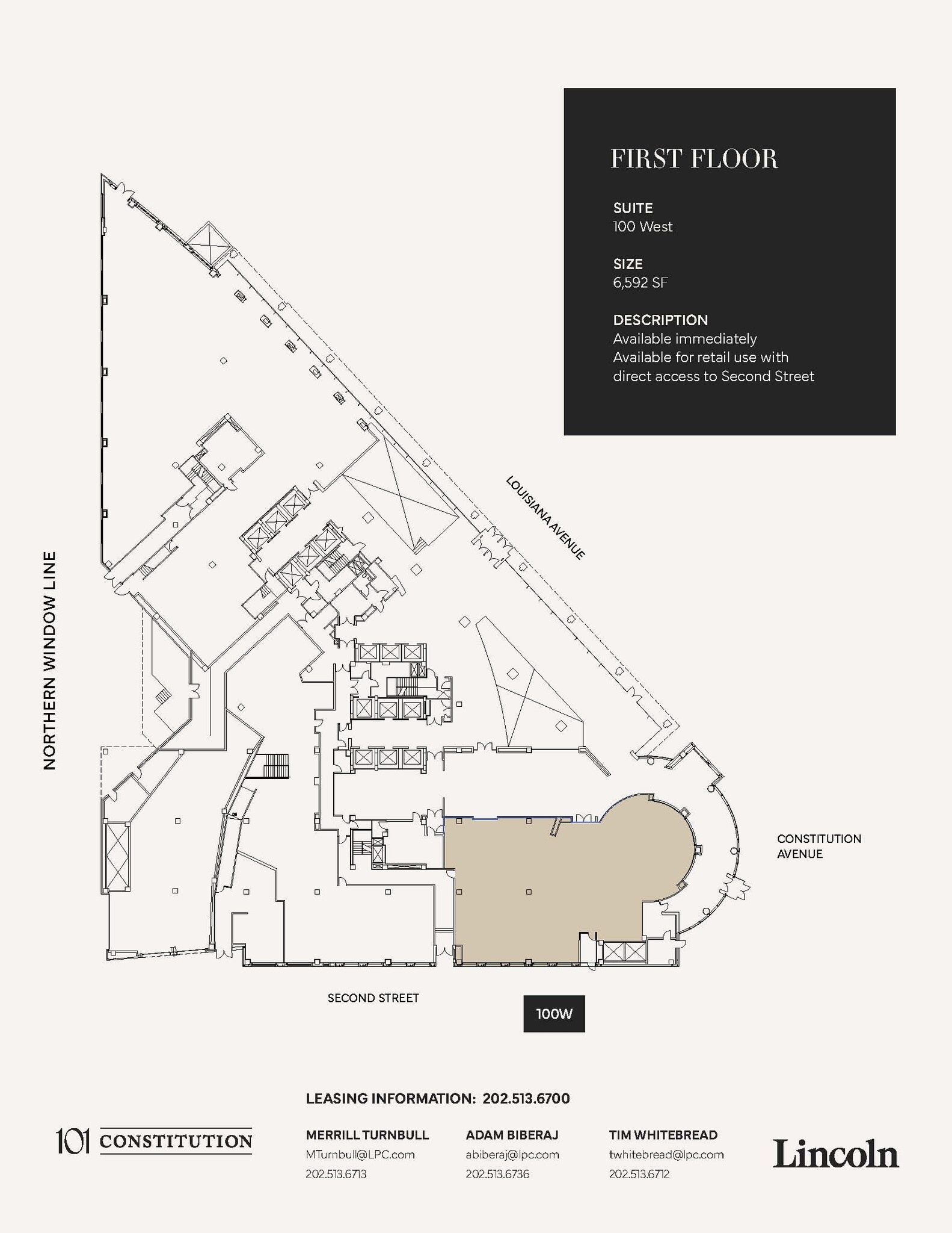 101 Constitution Ave NW, Washington, DC à louer Plan d’étage- Image 1 de 1