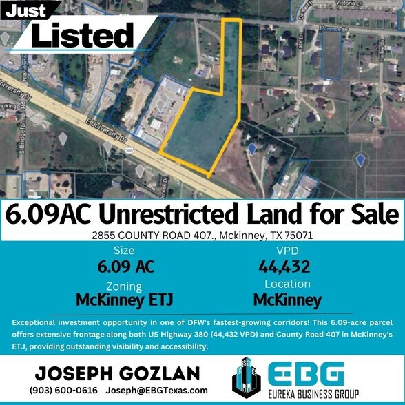 2855 Co 407 rd, McKinney, TX for sale - Aerial - Image 2 of 4