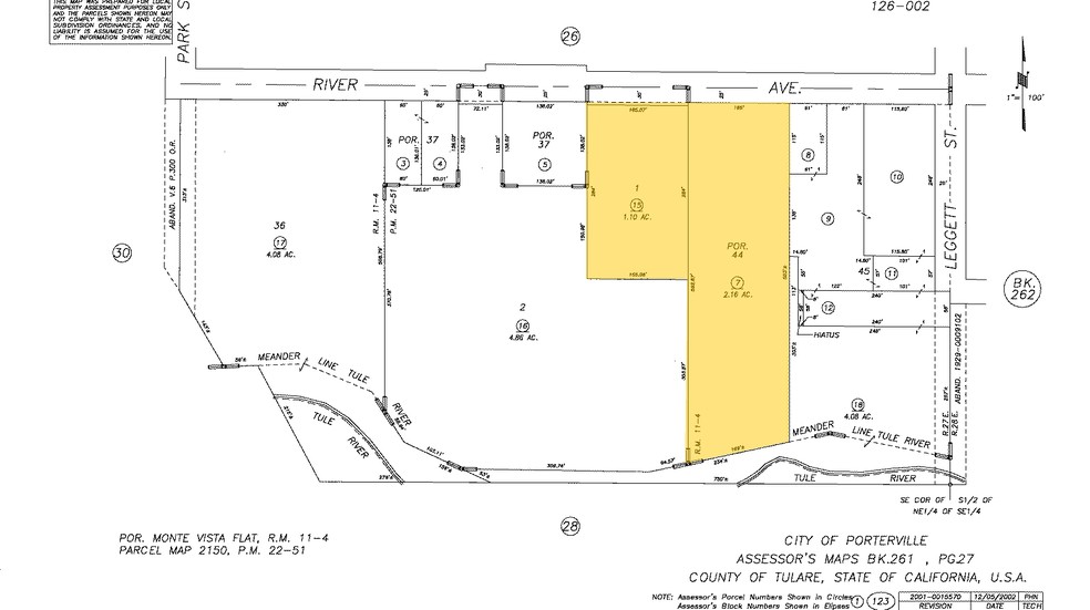 731 E River Ave, Porterville, CA à louer - Plan cadastral - Image 2 de 2