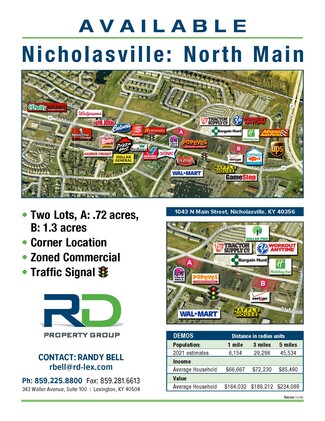 Plus de détails pour 1021 N Main St, Nicholasville, KY - Terrain à louer