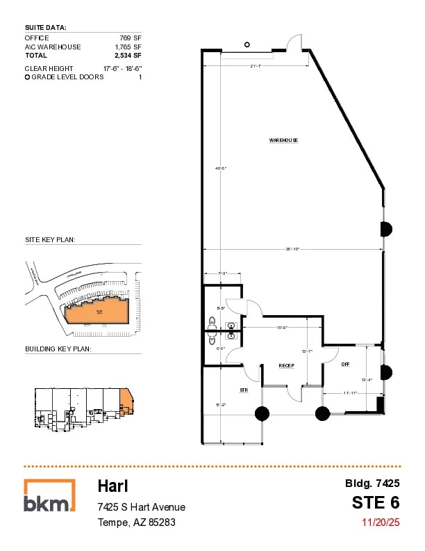 7425 S Harl Ave, Tempe, AZ for lease Floor Plan- Image 1 of 1