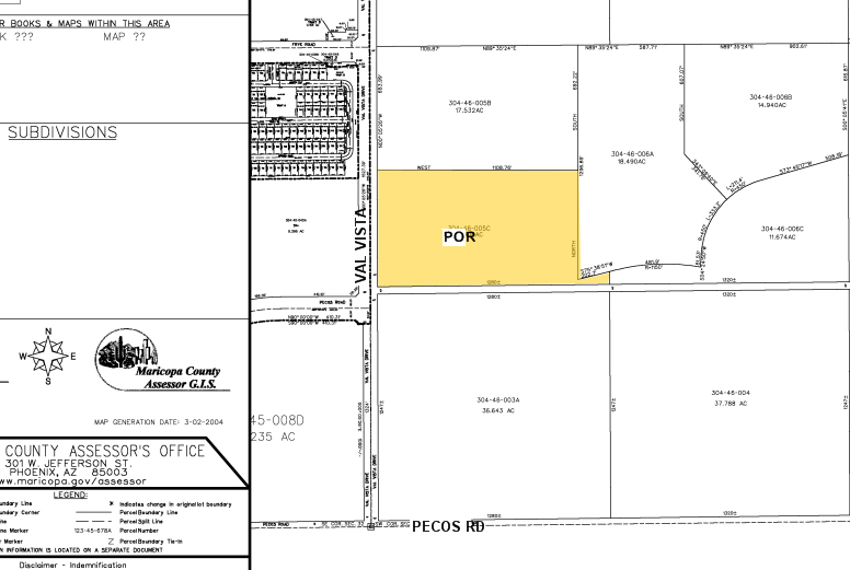 Terrain dans Gilbert, AZ à vendre - Plan cadastral - Image 1 de 1