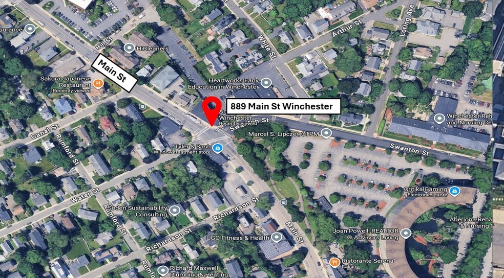 881-889 Main St, Winchester, MA for lease - Aerial - Image 3 of 3