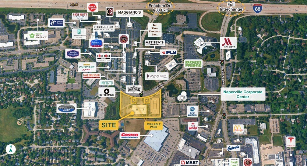 1240 E Diehl Rd, Naperville, IL for lease Aerial- Image 1 of 2