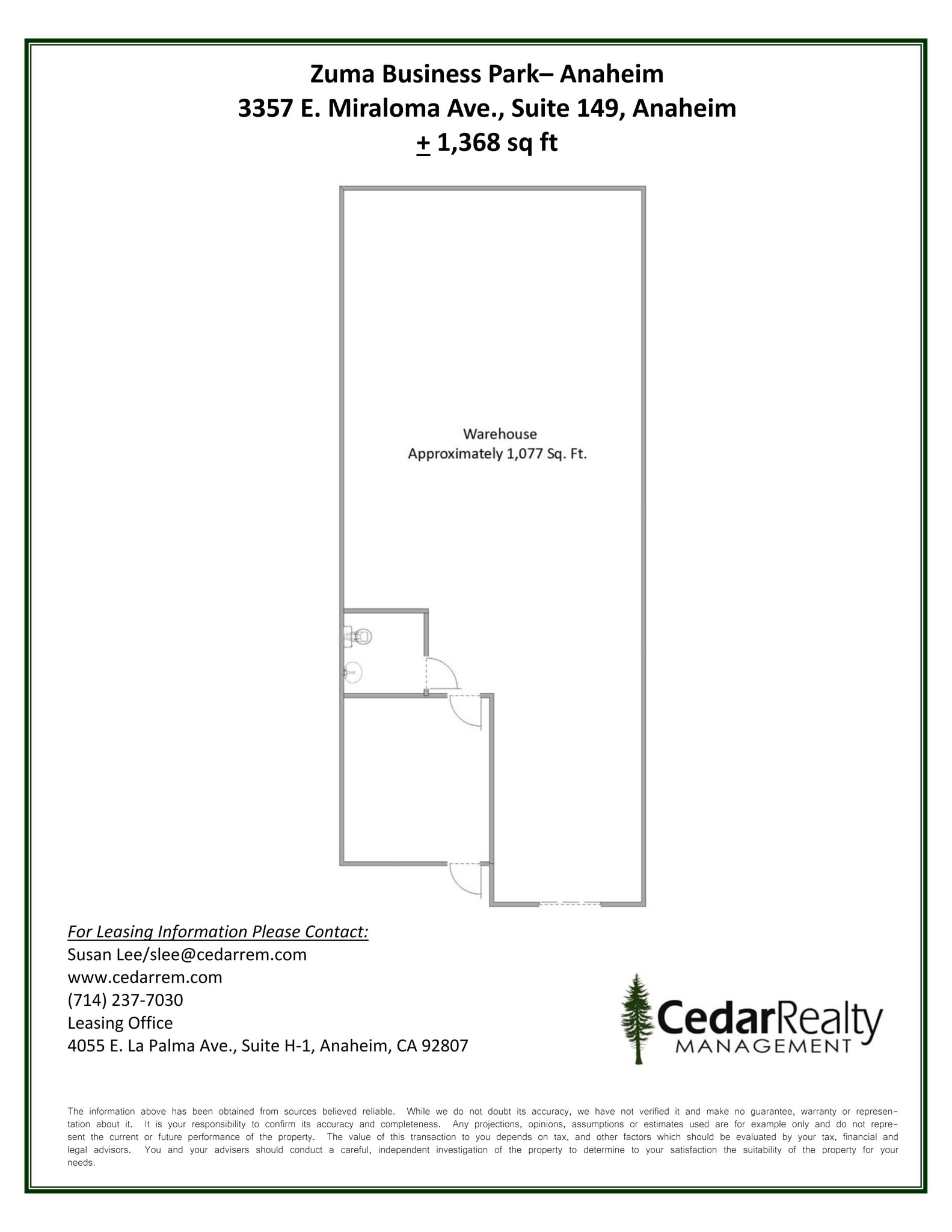 3357 Miraloma Ave, Anaheim, CA à louer Plan de site- Image 1 de 1