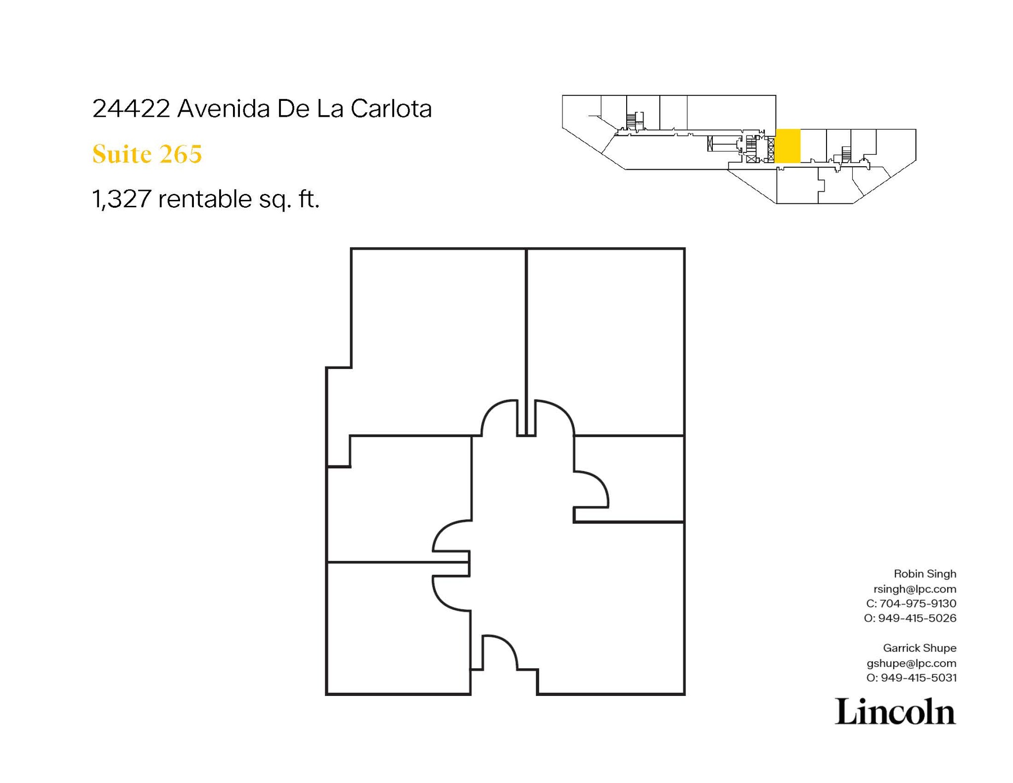 24422 Avenida De La Carlota, Laguna Hills, CA for lease Floor Plan- Image 1 of 8