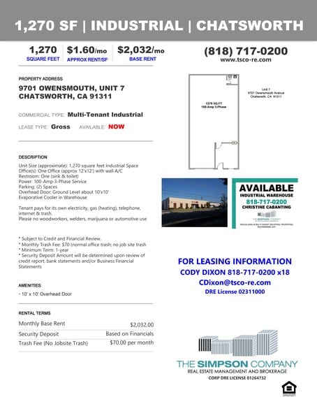 9705 Owensmouth Ave, Chatsworth, CA for lease - Building Photo - Image 2 of 3