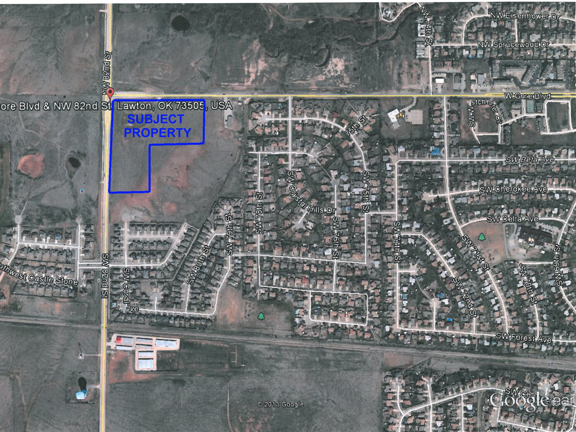 SW 82nd & Gore Blvd, Lawton, OK à vendre Aérien- Image 1 de 2