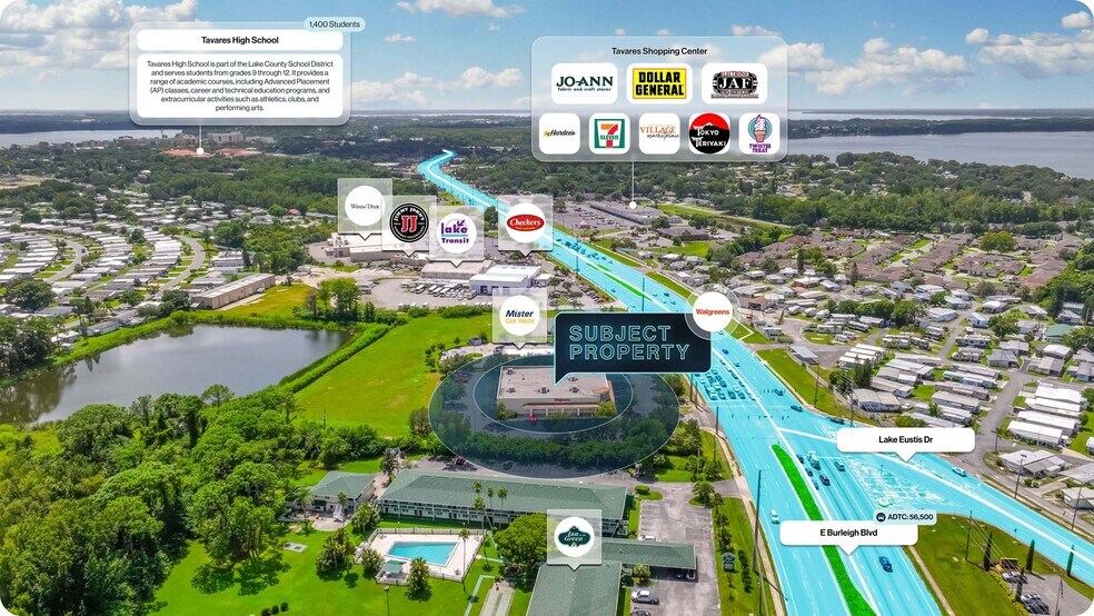 680 E Burleigh Blvd, Tavares, FL à vendre - Aérien - Image 2 de 2