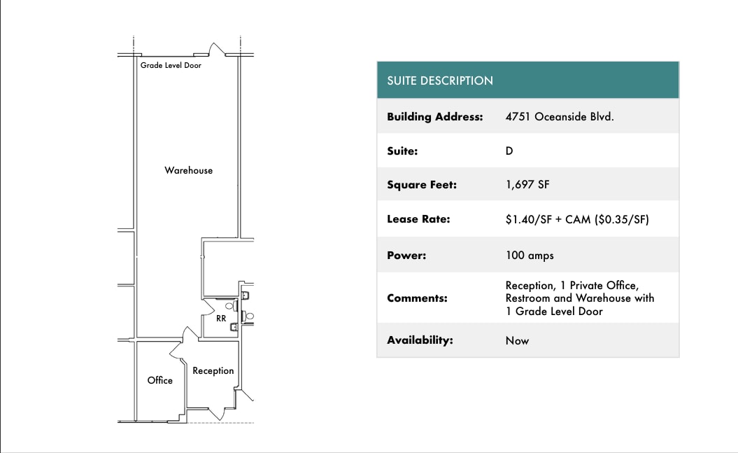1818 Peacock Blvd, Oceanside, CA for lease Floor Plan- Image 1 of 1