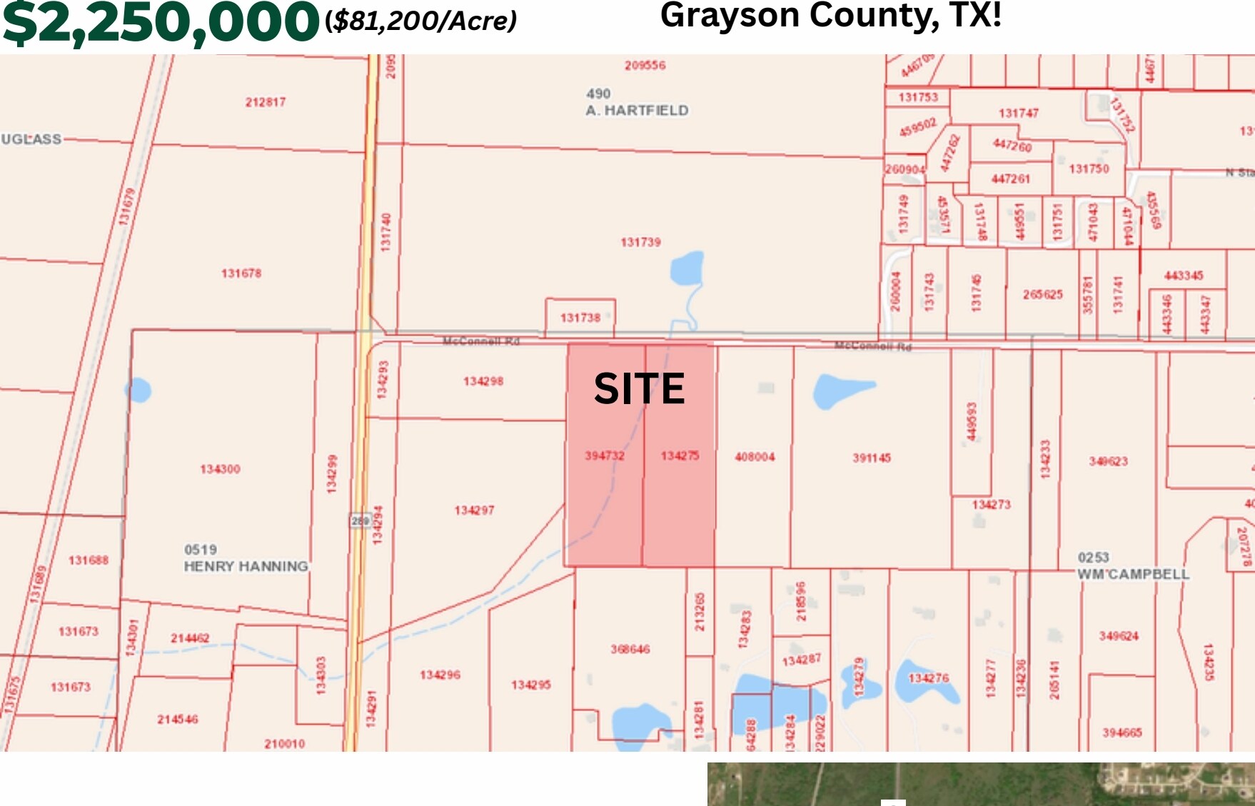 McConnell Road, Gunter, TX à vendre Plan cadastral- Image 1 de 2