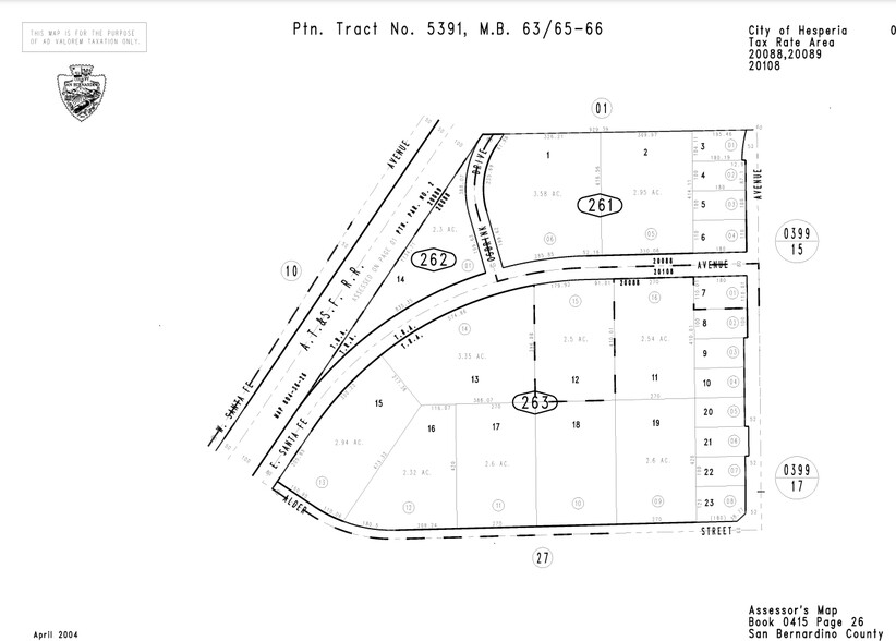 Alder St., East of Santa Fe Ave. E, Hesperia, CA à vendre - Plan cadastral - Image 2 de 2