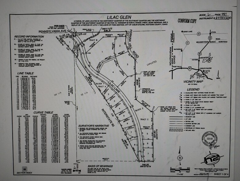 Lot 2 & 3 Blk 1 Lilac Ln ln, Coeur d'Alene, ID à vendre - Plan cadastral - Image 1 de 9