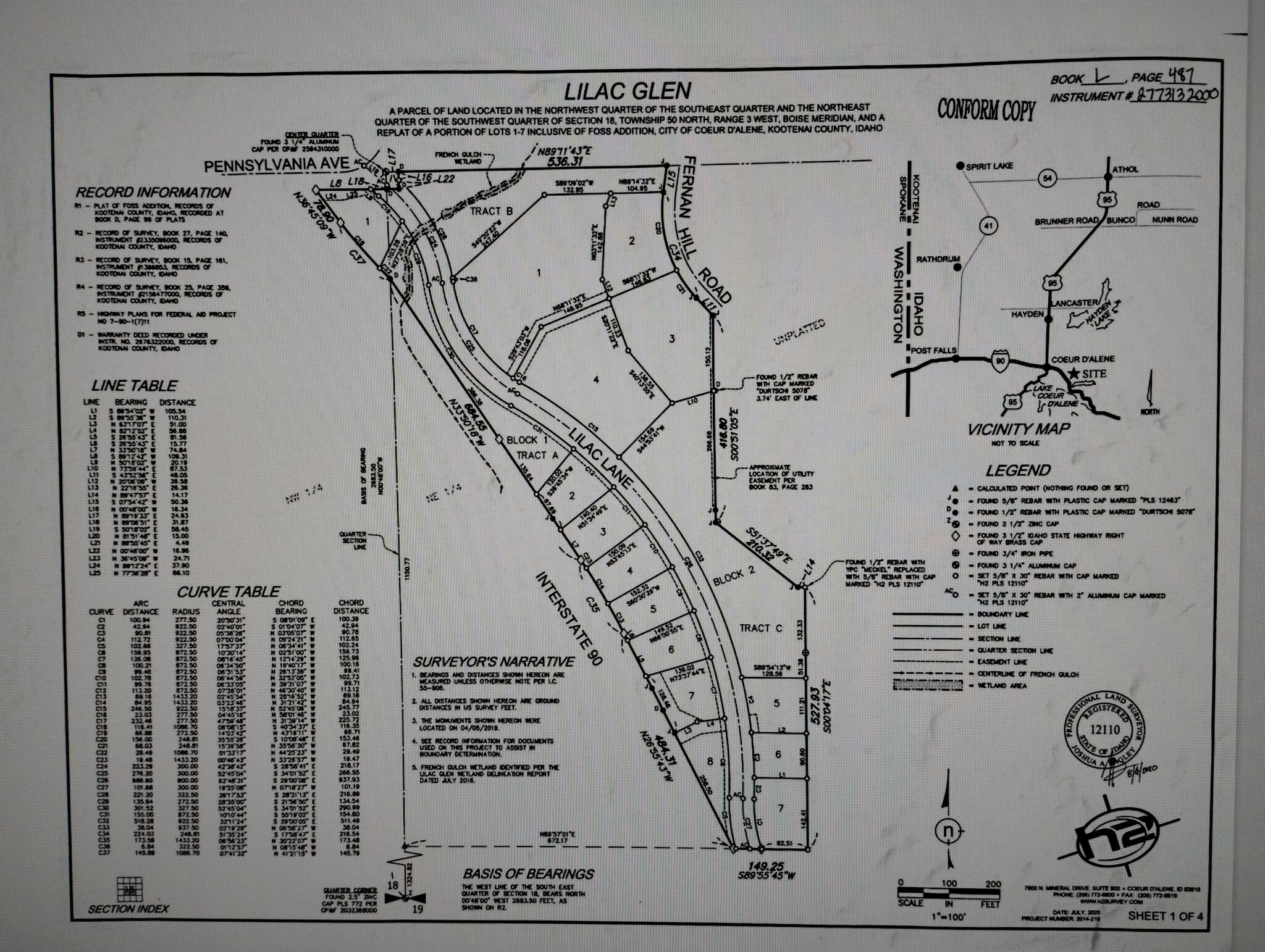 Lot 2 & 3 Blk 1 Lilac Ln ln, Coeur d'Alene, ID à vendre Plan cadastral- Image 1 de 10